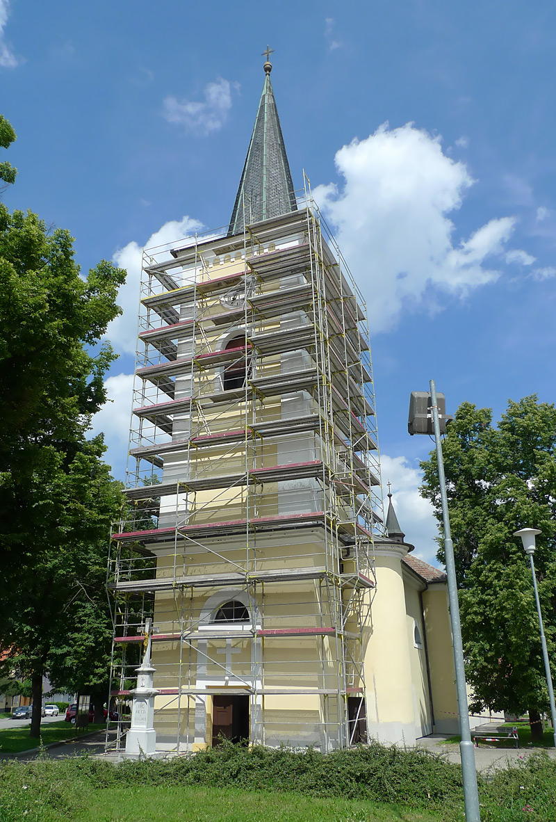 Kostel Brno Bystrc – fasádní lešení ALFIX 70